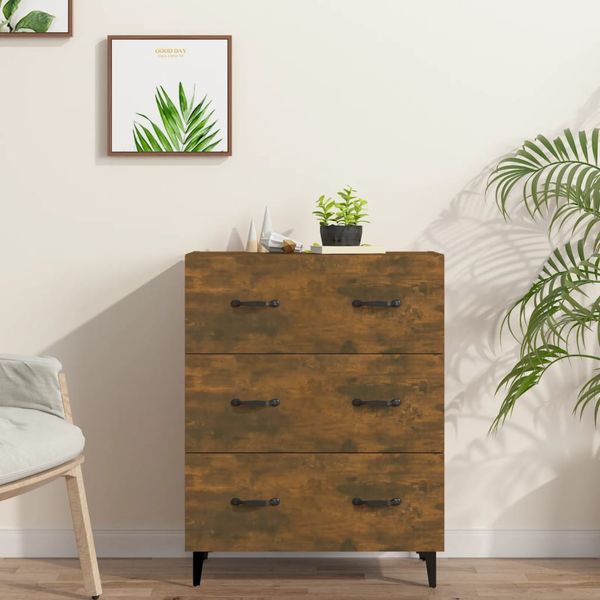 vidaXL Komoda dymový dub 69,5x34x90 cm kompozitné drevo