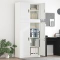 vidaXL Úložná skrinka 2 ks Biela 90 x 40 x 210 cm Oceľ Zamykateľné