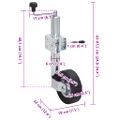 vidaXL Oporné koleso na príves 60 mm 2 oporné tyče a 3 delené svorky