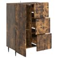 vidaXL Servírovacia skriňa Dymový dub 66 x 34,5 x 91,5 cm