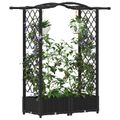 vidaXL Vyvýšený záhon s mriežkou a strechou Čierna 124 x 40 x 123 cm