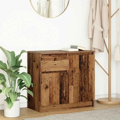 vidaXL Komoda so zásuvkou, staré drevo 71x35x65 cm, kompozitné drevo