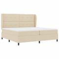 vidaXL Posteľ s pružinovým rámom Krémová 200 x 200 cm látka