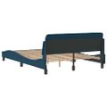 vidaXL Rám postele s čelom Dover modrý 140x190 cm zamat