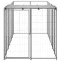 vidaXL Koterec pre psa strieborný 330x110x110 cm oceľ