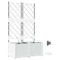 vidaXL Záhradný kvetináč 2 ks Biela 80 x 40 x 142 cm PP