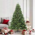 vidaXL Umelý vianočný stromček s 300 LED-i Zelená 180 cm PE a PVC