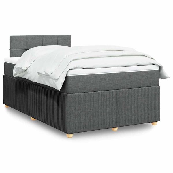 vidaXL Boxspring posteľ s matracom tmavosivý 120x200 cm látka