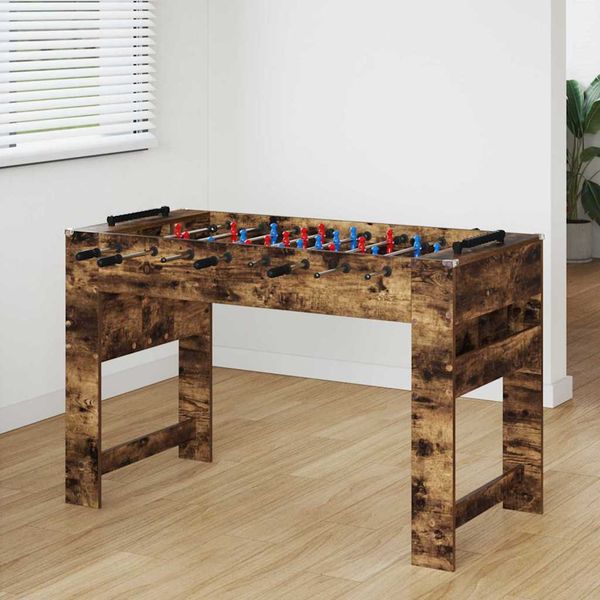 vidaXL Stolný futbal Dymová dub 125 x 60,5 x 80 cm Kompozitné drevo