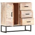 vidaXL Komoda biela 73x30x75 cm akáciový masív