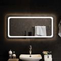 vidaXL Zrkadlo do kúpeľne s LED Priehľadná 100 x 50 cm tvrdené sklo
