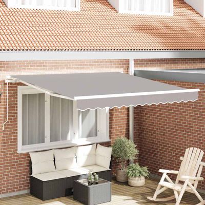 vidaXL Sklopná markíza Svetlosivá 350 x 250 cm Polyester a hliník