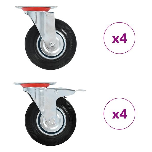 vidaXL Otočné kolieska 8 ks, 125 mm