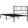 vidaXL Kovový rám postele s čelom čierny 75x190 cm