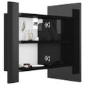 vidaXL LED kúpeľňová zrkadlová skrinka lesklá čierna 40x12x45 cm akryl