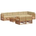vidaXL Záhradná súprava gaučov 9 ks Prírodná a béžová