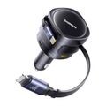 Baseus Enjoyment Max nabíjačka do auta s USB-C+Lightning káblami a portami USB-A+USB-C 90W čierna