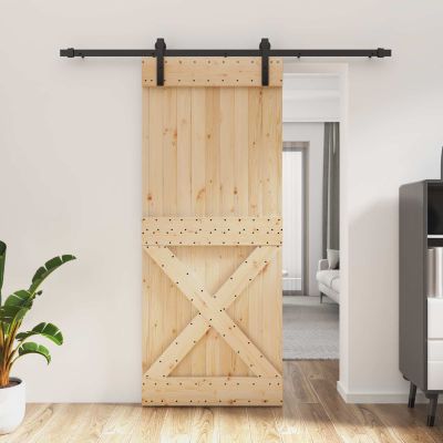 vidaXL Posuvné dvere Prírodná a čierna 85 x 210 cm