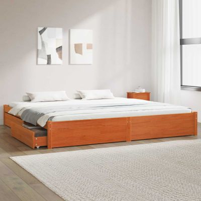 vidaXL Rám postele Včelí hnedý 180 x 200 cm Masívne borovicové drevo