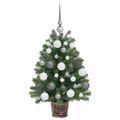 vidaXL Umelý vianočný stromček s 150 LED-i Zelená 75 cm PE a PVC