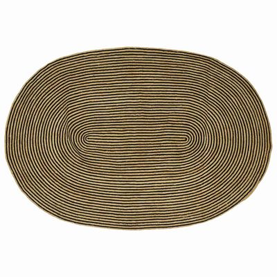 vidaXL Kusové koberce Prírodná a čierna 152 x 245 cm Juta