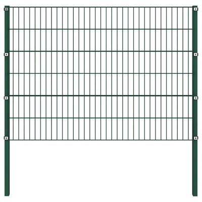 vidaXL Plotový panel so stĺpikmi, železný 176,5x120 cm, zelený