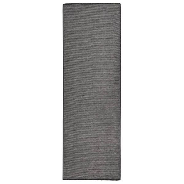 vidaXL Vonkajší koberec s plochým tkaním 80x250 cm sivý