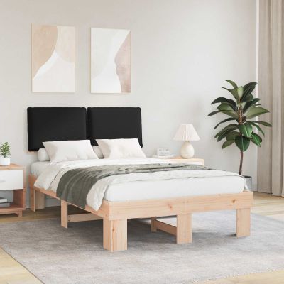 vidaXL Rám postele s čalúneným čelom Čierna 120 x 200 cm