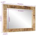 vidaXL Zrkadlo 70x50 cm masívne mangovníkové drevo a sklo