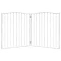 vidaXL Brána pre psa skladacia 2 panely biela 160 cm topoľové drevo