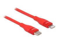 Kábel Lightning - 24 pin USB-C s pínmi (male) do Lightning s pínmi (male) - 1 m - červená - podpora Power Delivery