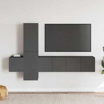 vidaXL 5-dielna súprava TV skriniek sivá drevotrieska