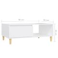 vidaXL Konferenčný stolík biely 90x60x35 cm drevotrieska