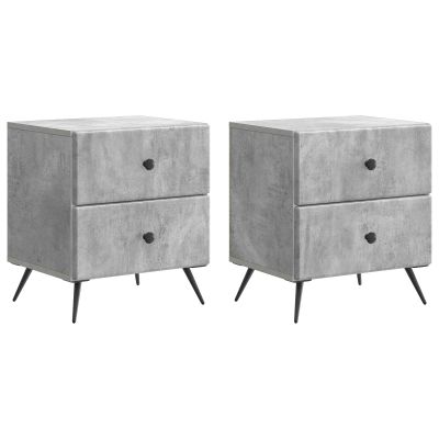 vidaXL Nočný stolík 2 pcs Betónovo sivá 43 x 34,5 x 47,5 cm