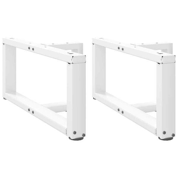 vidaXL Nohy konferenčného stolíka v tvare T, 2 ks, biele, 60x25x(30-31) cm, oceľové