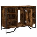 vidaXL Skrinka na umývadlo dymový dub 91x35x60 cm kompozitné drevo