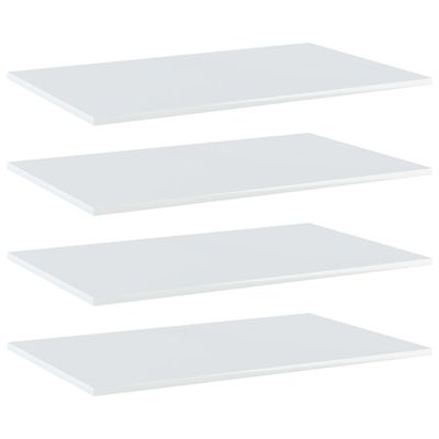 vidaXL Prídavné police 4ks, lesklé biele 80x50x1,5cm, kompozitné drevo