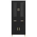 vidaXL Highboard Čierny dub 69,5 x 34 x 180 cm Kompozitné drevo