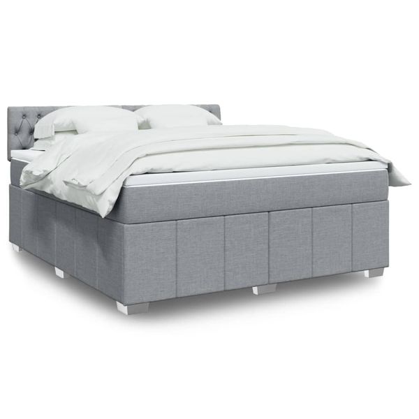 vidaXL Boxspring posteľ s matracom bledosivá 180x200 cm látka