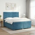 vidaXL Posteľ boxspring s matracom Modrá 180 x 200 cm Zamat
