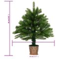 vidaXL Osvetlený umelý vianočný stromček s guľami 65 cm, zelený