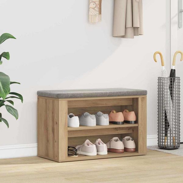 vidaXL Regál na topánky dub artisan 75 x 35 x 45 cm Kompozitné drevo