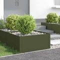 vidaXL Obrubník trávnika 4 ks 60 x 60 x 35 cm Oceľ Olivovo zelená