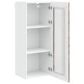 vidaXL Nástenný sklenený kabinet PORTO Dymová dub 40 x 31 x 100 cm