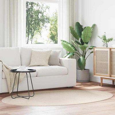 vidaXL Kusové koberce Oválny HUARTE Béžová 140 x 200 cm 100% polyester