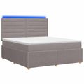 vidaXL LED boxspring posteľ s matracom Sivohnedá 140 x 190 cm Látka