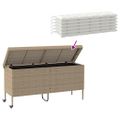 vidaXL záhradný úložný box s kolieskami Béžová 160x55x75 cm Poly ratan