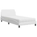 vidaXL Posteľ s matracom Dover biela 100x200 cm umelá koža
