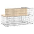 vidaXL Záhradná lavička gabiónový dizajn 122x71x65,5cm masív. borovica