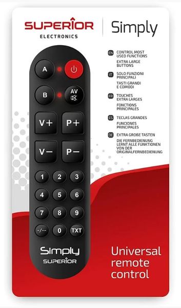 Univerzálny diaľkový ovládač SUPERIOR Simply Numeric, učiaci sa Univerzálny diaľkový ovládač SUPERIOR Simply Numeric, učiaci sa